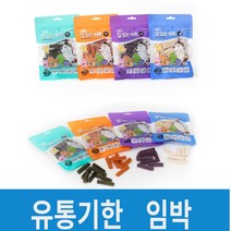 유통기한임박 동물농장 강아지 가수분해 츄 애견 간식 치석 제거 개 덴탈 껌 12P 4개 묶음, 블루베리 스틱