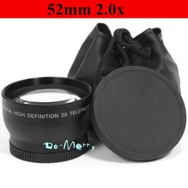 망원 컨버터 렌즈 52mm 2.0x 2X 니콘 D7000 D3100 D5100 D5200 D900 D3000 캐논 70D 60D 700D 용 호환, 단일옵션, 한개옵션0