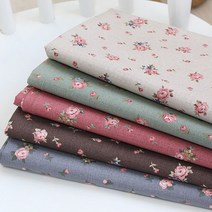 자투리 면20수 로맨틱한 쉐비로즈플라워 택1, 면20수 로맨틱한 쉐비로즈플라워 브라운