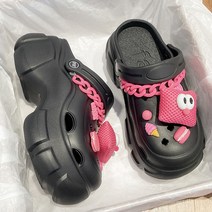 PKTOYS DIY 패션 디자인 재미 체인 동굴 신발 부드러운 EVA 미끄럼 방지 편안한 실내외겸용 투웨이 슬리퍼 샌들