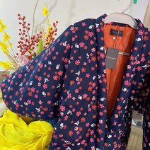 한텐 침착맨 유튜버 일본 실내 방한복 동양 hanten 일본 원단, 엘, A티베트블루벚꽃축복토끼공면화반포장