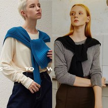 레이어드 골지 니트 어깨 숄 워머