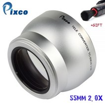 DSLR렌즈 카메라 렌즈 Pixco-55MM 2.0X 스레드 확대 망원 렌즈 캐논 니콘 소니 펜탁스 올림푸스 DSLR DV SLR 카메라용