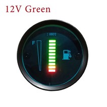 게이지연료보트 낚시배 바다낚시 레저 밸리 선외기엔진 R-AUTO 1 Pcs 자동차 연료 게이지 52MM * 12V 24V, 01 12V Green