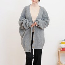여성 겨울 루즈핏 빅사이즈 울 롱가디건 데일리코디 여성카디건 직장인