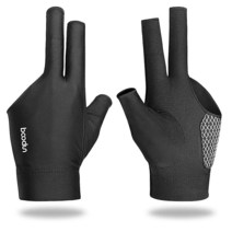 Lion helper Billiards Glove 왼손용 3 핑거 풀 장갑 내구성 있는 이중 스티칭 스누커 큐 스포츠 남성 및 여성용 사이즈 프로 직구 1295752, Black