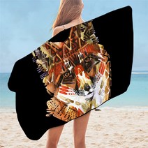 침구 아웃 도어 폭스 목욕 타올 3D 프린트 비치 타월 야생 동물 마이크로 화이버 샤워 타올 꽃 부족 냅킨 75x150cm Dropship, 6, 75cmx150cm