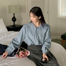 [공구우먼] 르셀 와이드 더블카라 블라우스 68169 빅사이즈 여성의류