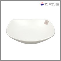 [돌산멜라민] 더블체크(백) - 사각접시볼 (업소용 식당용), (DS-7857)