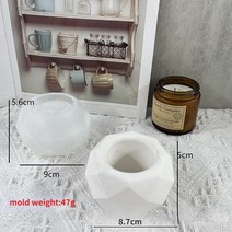 도자기공예 도자기트레이 실리콘몰드 웨이브 포인트 스퀘어 화분 실리콘 몰드 다육 화분 보관 상자 석고 콘크리트 몰드 캔들 화분 크리스탈 에폭시 몰드, 패싯 서클-47g