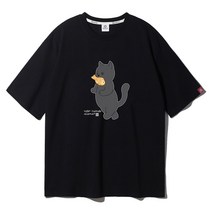 앨빈클로 붕어빵 고양이 오버핏 반팔티 AST4101 (3COLOR)