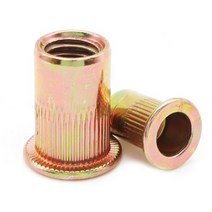 팝너트볼트 리벳너트 10-20pcs 리벳 너트 플랫 헤드 널링 바디 아연 도금 탄소강 삽입 나사 M3 M4 M5 M6 M8 M10 M12, CHINA, 10pcs M12, Zinc Yellow Plated