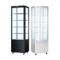 사면유리 쇼케이스 RT-235L BLACK/WHITE 업소용 냉장고 저소음 높이조절 바퀴, BLACK