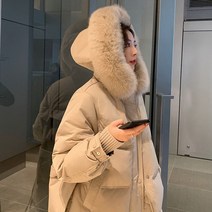 롱패딩 공식홈페이지 하시문공용 화이트 오리털 여 2022 겨울 하프기장 도톰 야상 패딩