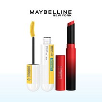 메이블린뉴욕 콜로썰 컬바운스 마스카라+얼티매트 립스틱, 399 비비드 핑크, 블랙