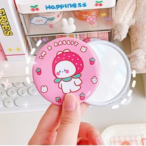 짱밍크 캐릭터 미니 손거울 깜찍한 귀여운, 1개, 연잎곰