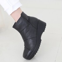 제이슈 가죽 기모안감 매력장착 통굽 앵클부츠 5cm