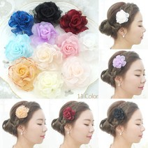살롱드메리 [꽃한송이S] 셀프웨딩 헤어핀 한복 혼주 뒤꽂이 올림머리장식(16color)