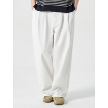 [에잇세컨즈] 화이트 투턱 하프밴딩 데님 팬츠_와이드핏 (452721LP11)