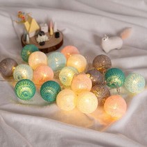 크리스마스 코튼볼 조명 원형전구 20구 파스텔, 달종합몰 본상품선택