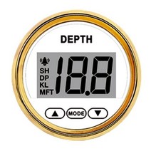 52MM 범용 깊이 게이지 해양 보트 디지털 깊이 측정기 흰색 백라이트 포함 9-32V 펄스 신호 깊이 게이지 방수, WG
