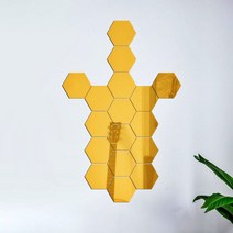DIY 육각골드 붙이는 조각거울 배경장식 카페인테리어 벽걸이 황금거울 가벼운 인테리어장식 육각형거울