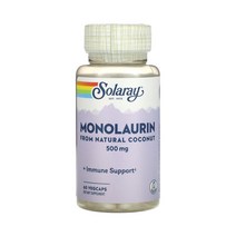 Solaray 솔라레이 모노라우린 라우르산 500mg, 60정, 1통