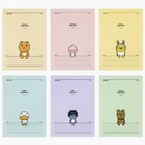 홈앤키즈 카카오프렌즈 A5 중철 노트 수첩 라이언 어피치 무지 튜브 미니 연습장 줄노트 문구용품 학용품, A5 중철노트 무지