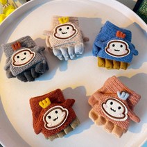 장갑 작업 보드 글러브 스키 방한 겨울 도매플랜유아동 동물 캐릭터 스키장갑 썰매 어린이 손가락 오픈 벙어리 반장갑, PL343 블루