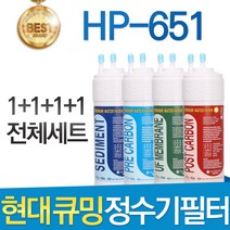 현대 큐밍 HP-651 고품질 정수기 필터 호환 전체1년, 선택01_전체세트(1+1+1+1=4개)