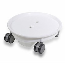 화분이동 물받침 원형 화분받침대 대형 롤러받침대 운반카, 화이트