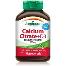 Jamieson Calcium Citrate + Vitamin D3 120 Caplets, One Color, One Size