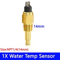 유면계 유량계 3 IN 1 자동차 디지털 게이지 52mm 오일 압력 + 타코미터 + 알람 온도 센서 포함 수온 게, 14MM Water Temp, 13 14MM Water Temp