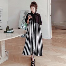 패치워크 원피스 큰 상품 이미 취할 수 있다 디자인감각 세로패턴 2218P105 통제함 158 쇼를 사다 4993424012