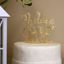 All About Details Gold Welcome Baby Girl Topper, 1