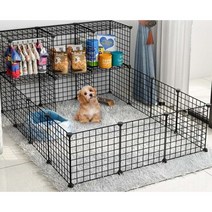 강아지 입양 조립식 펜스 철 울타리 / 용품 실내 반려견 아기 훈련 철제, 블랙
