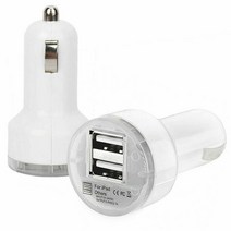 아이디오 차량용 시거잭 소캣 USB 충전기 초고속 미니 멀티 휴대폰 휴대용 시거소켓 퀵차 자동차 차량용품 선물 친구 급속 아이패드 스마트폰, 흰색 듀얼형