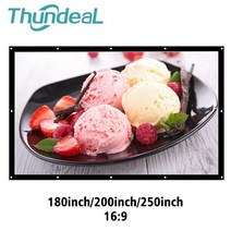 대형 스크린 120인치 빔 레이저 프로젝터 벽걸이 모니터 thundeal 180 200 250 300 인치 프로젝션 benq optoma xgimi 캔버스 매트 화이트 3d, 협력사, 200인치
