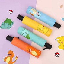 포켓몬 포켓몬스터 초등학생 남아 어린이 아동 튼튼한 3단 완전 자동 접이식 우산 피카츄 꼬부기 파이리 이상해씨 캐릭터 우산