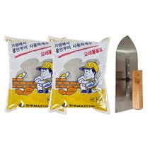 철물팩토리 몰탈 시멘트 4kg 2개+흙손세트 보수 균열 간편한 시멘트 욕실 공사 보수, 몰탈 시멘트 4kg 2개+흙손