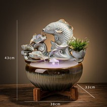 미니 분수대 자연 실내 친환경 천연 가습기 집안습도높이기 건조할때 폭포 개업 선물, 물고기 안개없음
