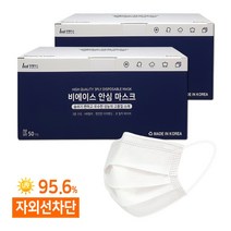 비에이스 국산 덴탈마스크 100매/비말차단 일회용, 3.중형(M) 화이트 100매