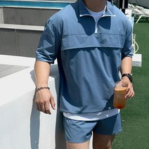 데일트 남자 반팔 아노락 밴딩 반바지 트레이닝복 세트