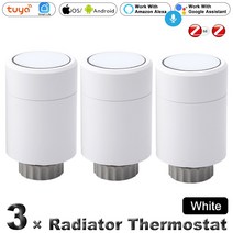 엑추에이터 ZigBee3.0 Tuya 스마트 TRV 온도 조절 식 라디에이터 액추에이터 프로그래밍 밸브 컨트롤러 서, 03 3pcs Actuator-White