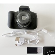 폴라로이드카메라 십대 디지털 카메라 18mp 빈티지 사진 레코더 2 인치 IPS 스크린 미니 셀파일 720P HD 레, 07 BLACK-32G