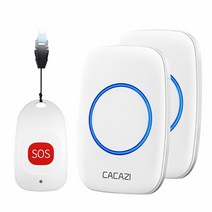 cacazi smart home 무선 호출기 노인 환자 긴급 알람 80m remote call bell sos button us eu uk 플러그 수신기, 1 sos 2 수신기, 우리를