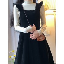 안 소 락 밀 착 부 드 럽 고 찰 진 베이스 셔츠 에 나무 귀 걸 이 를 걸 쳐 허리 벨벳 조끼 원피스 두 벌 세트 치마