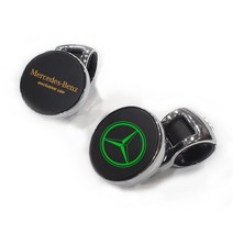 블랙 엠블럼 파워핸들 메르세데스 벤츠 (전기차 GLC 호환불가), 옐로우, BENZ LOGO STYLE A