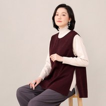애비뉴투지 엄마옷 프렌즈 도톰한 루즈핏 여성 봄 가을 겨울 트임 하프 조끼 V10122