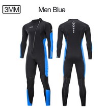 Neoprene-남자 여자 전면 지퍼 잠수복 3MM 네오프렌 스노클링 스쿠버 다이빙 수영 카약 카이트서핑 전체, 03 Men Wetsuit Blue_08 4XL